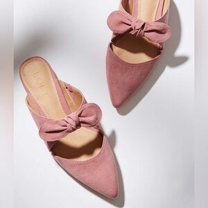 Loft Bow Slide Flats in Pink Azalea Size 7.5 Mule